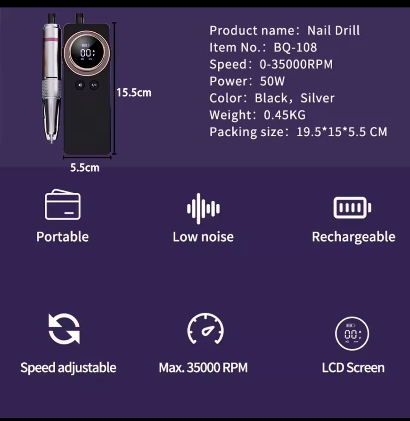 Miniatura 2 de PULIDOR ELECTRICO PORTATIL PARA UÑAS